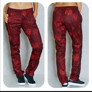 Adidas Red Firebird Floral Track Pants size XS